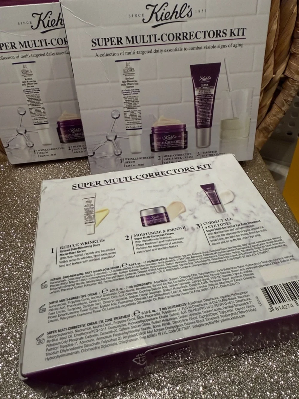 *NEW* 3 pc Kiehl's Super Multi-Correctors Kit - White & Purple Accents